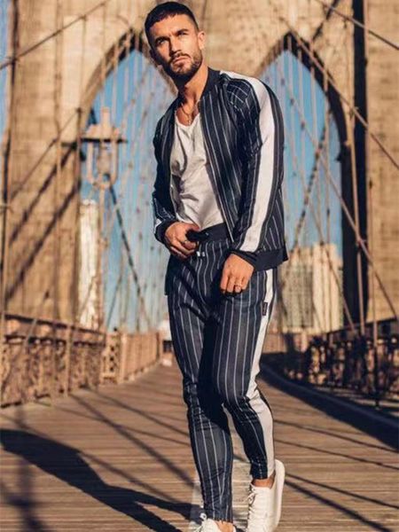 men's tracksuits 2021men sportswear vertical suit fall/winter striped menswear zipper chandal hombre, Gray
men's tracksuits 2021men sportswear vertical suit fall/winter striped menswear zipper chandal hombre, Gray