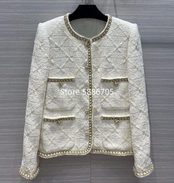 women's wool & blends luxury designer celebrity silk lining 4 pockets tweed coats o-neck single breasted lurex weave plaid white coat s, Black
women's wool & blends luxury designer celebrity silk lining 4 pockets tweed coats o-neck single breasted lurex weave plaid white coat s, Black