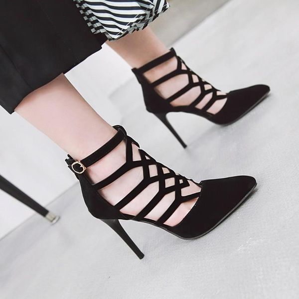 big size high heels sandals women shoes woman summer women's with spiked hollow fine heel and back zipper, Black
big size high heels sandals women shoes woman summer women's with spiked hollow fine heel and back zipper, Black
