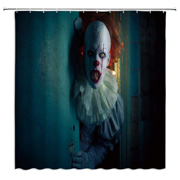 scary shower curtain,hiden spooky clown with bloodthirsty fangs and scary grin horror halloween fabric bathroom decor,hooks
scary shower curtain,hiden spooky clown with bloodthirsty fangs and scary grin horror halloween fabric bathroom decor,hooks
