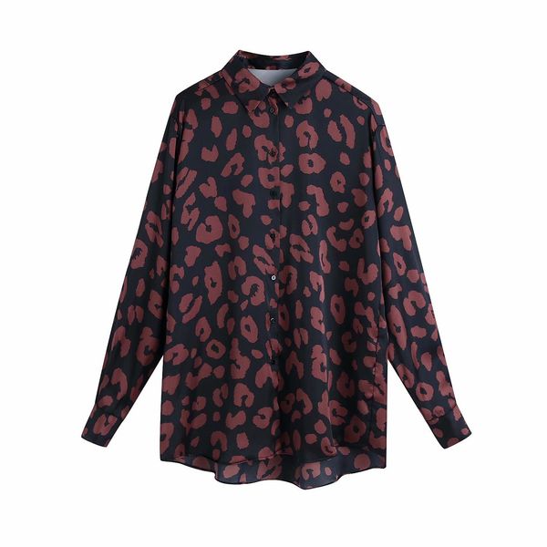 2021 new fashion women's simple casual animal pattern printed silk satin texture shirt size xs-l, White
2021 new fashion women's simple casual animal pattern printed silk satin texture shirt size xs-l, White