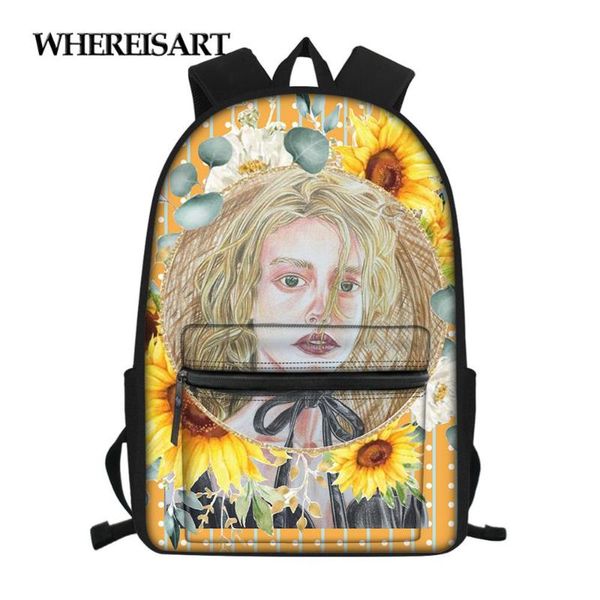 school bags whereisart sunflower and girl pattern prints backpack backpacks for girls bag back to neceser personalizado
school bags whereisart sunflower and girl pattern prints backpack backpacks for girls bag back to neceser personalizado