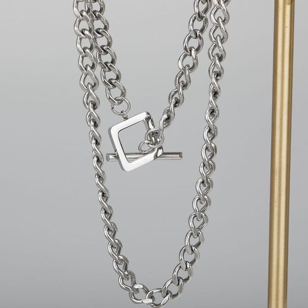 chokers trendy stainless steel pendant multi-layer punk design long chain necklace for women men jewelry gifts, Golden;silver
chokers trendy stainless steel pendant multi-layer punk design long chain necklace for women men jewelry gifts, Golden;silver