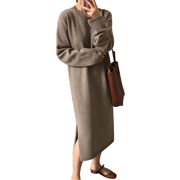 v-neck sweater dress women autumn winter long sleeve split knitted pull maxi vestidos mujer black 210601, Black;gray
v-neck sweater dress women autumn winter long sleeve split knitted pull maxi vestidos mujer black 210601, Black;gray