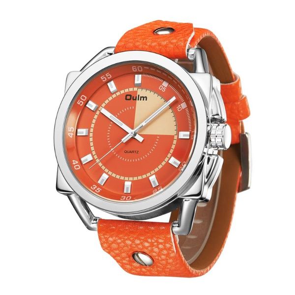 wristwatches fashion watches oulm orange color leather wristwatch big style casual male quartz sport watch erkek kol saati, Slivery;brown
wristwatches fashion watches oulm orange color leather wristwatch big style casual male quartz sport watch erkek kol saati, Slivery;brown