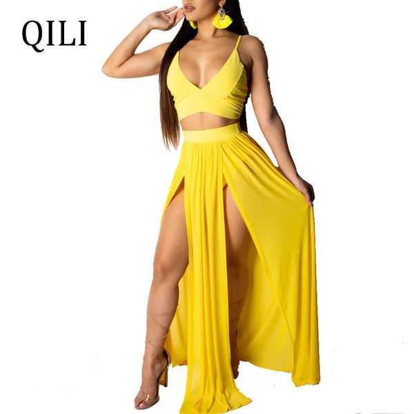 casual dresses qili beach chiffon dress black yellow rose-red two piece set solid spaghetti strap split long maxi summer 2, Black;gray
casual dresses qili beach chiffon dress black yellow rose-red two piece set solid spaghetti strap split long maxi summer 2, Black;gray