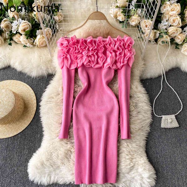 nomikuma spring new knitted dresses off shoulder 3d flowers slim stretch bodycorn vestidos korean sweater dress 6e561 210427, Black;gray
nomikuma spring new knitted dresses off shoulder 3d flowers slim stretch bodycorn vestidos korean sweater dress 6e561 210427, Black;gray