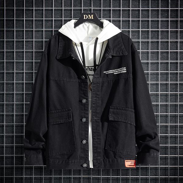 men's jackets jaqueta jeans masculina folgada, jaqueta estilo coreano simples azul para homens roupas outono e inverno 5a3s, Black;brown
men's jackets jaqueta jeans masculina folgada, jaqueta estilo coreano simples azul para homens roupas outono e inverno 5a3s, Black;brown