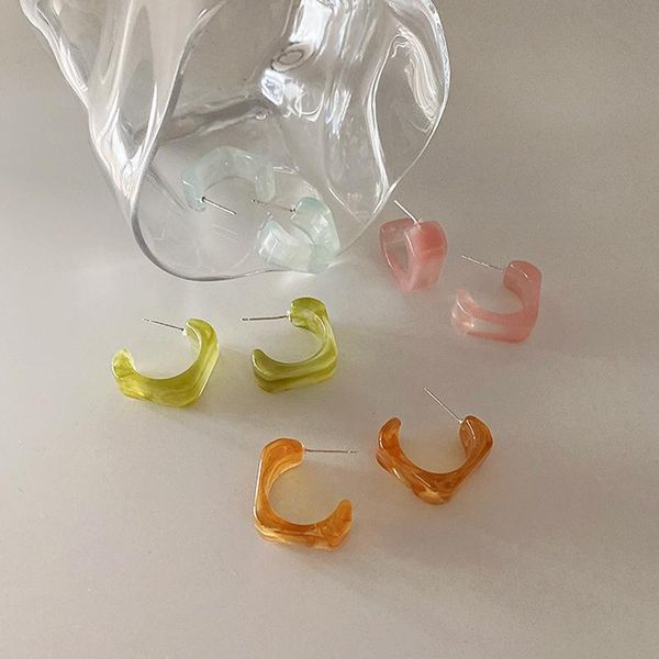 hoop & huggie aomu french retro colorful translucent resin earrings simple irregular smooth texture for women fashion jewelry, Golden;silver
hoop & huggie aomu french retro colorful translucent resin earrings simple irregular smooth texture for women fashion jewelry, Golden;silver