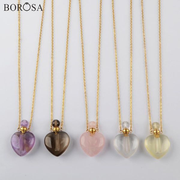 pendant necklaces borosa heart perfume bottle necklace 26inch natural stone stainless steel essential oil diffuser wx1327-n, Silver
pendant necklaces borosa heart perfume bottle necklace 26inch natural stone stainless steel essential oil diffuser wx1327-n, Silver