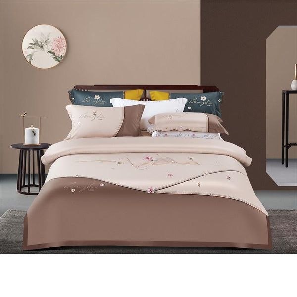 luxury beige gray satin embroidery egyptian cotton duvet cover bed linen fitted sheet pillowcases bedclothes king size bedding sets
luxury beige gray satin embroidery egyptian cotton duvet cover bed linen fitted sheet pillowcases bedclothes king size bedding sets