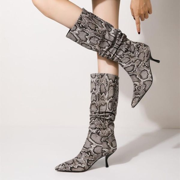 boots snakeskin print women spring mid-calf highthin heels pleated style pointed toe outdoor fashion shoes pumps, Black
boots snakeskin print women spring mid-calf highthin heels pleated style pointed toe outdoor fashion shoes pumps, Black