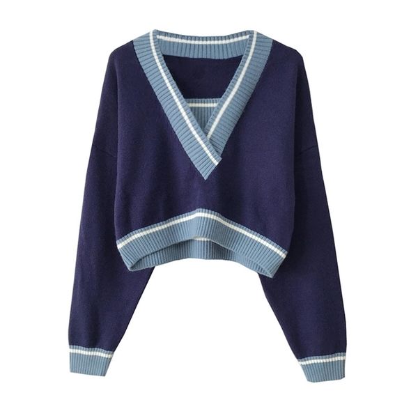 autumn winter women korean preppy style knitted basic sweater v neck pullover long sleeve casual jumpers outerwear 210515, White;black
autumn winter women korean preppy style knitted basic sweater v neck pullover long sleeve casual jumpers outerwear 210515, White;black