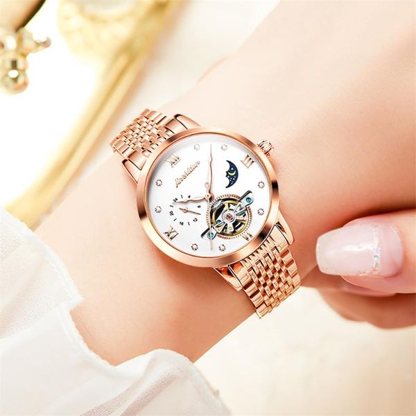 wristwatches women mechanical watch automatic movement waterproof hollow ladies watches fashion tourbillon wristwatch, Slivery;brown
wristwatches women mechanical watch automatic movement waterproof hollow ladies watches fashion tourbillon wristwatch, Slivery;brown