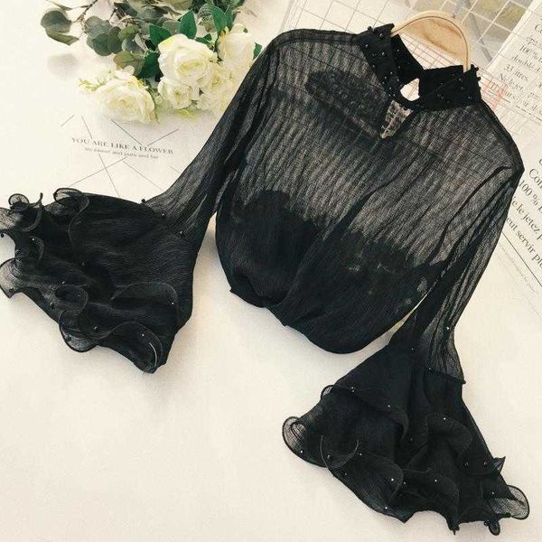 spring arrival fairy blusa feminina chiffon shirt bottoming flare sleeve lace blouse beading 210601, White
spring arrival fairy blusa feminina chiffon shirt bottoming flare sleeve lace blouse beading 210601, White