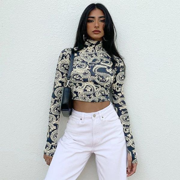women's t-shirt lusofie dragon print turtleneck crop tshirt women casual skinny long sleeve t-shrit ladies fashion streetwear tee shirt, White
women's t-shirt lusofie dragon print turtleneck crop tshirt women casual skinny long sleeve t-shrit ladies fashion streetwear tee shirt, White