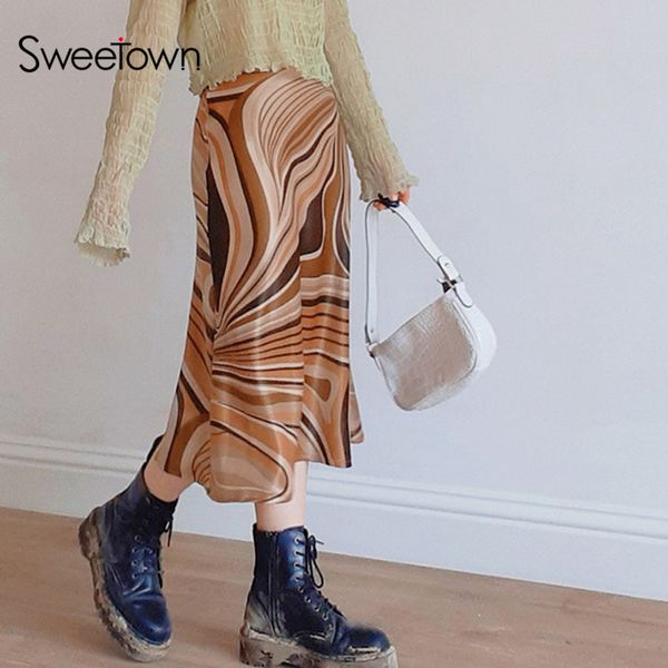 sweetown chic wave print vintage y2k long skirts womens 2000s aesthetic cute kawaii clothes high waist mid-calf summer skirt, Black;white
sweetown chic wave print vintage y2k long skirts womens 2000s aesthetic cute kawaii clothes high waist mid-calf summer skirt, Black;white