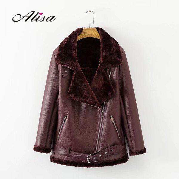 women's leather & faux women winter wool liner jacket 2021 lambs fur collar suede jackets female warm thickening outerwear, Black
women's leather & faux women winter wool liner jacket 2021 lambs fur collar suede jackets female warm thickening outerwear, Black