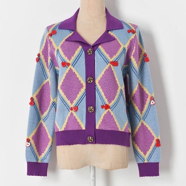 women's jackets purple rhombus embroidery stitching design sweater vintage love button long-sleeved hollow cardigan long sleeve spring, Black;brown
women's jackets purple rhombus embroidery stitching design sweater vintage love button long-sleeved hollow cardigan long sleeve spring, Black;brown