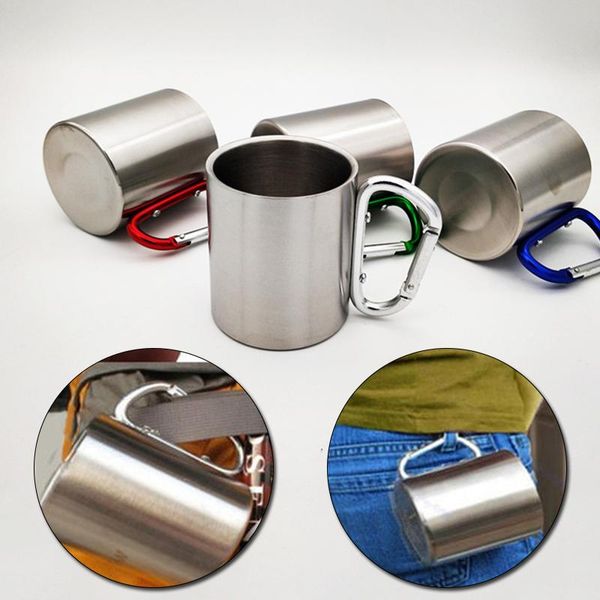 stainless steel cups camping traveling accessaries outdoor double wall mug with carabiner hook handle hiking tools mugs
stainless steel cups camping traveling accessaries outdoor double wall mug with carabiner hook handle hiking tools mugs