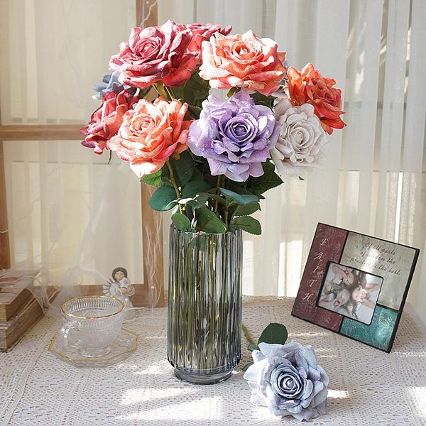 decorative flowers & wreaths 79 cm red artificial silk rose flower bouquet, wedding bride holding fake white flowers, for family table decor
decorative flowers & wreaths 79 cm red artificial silk rose flower bouquet, wedding bride holding fake white flowers, for family table decor