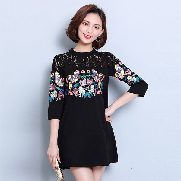 dress spring summer women plus size dressed as loosely printed seam embroidered black lace bottomming female wasp c569 ef59, Black;gray
dress spring summer women plus size dressed as loosely printed seam embroidered black lace bottomming female wasp c569 ef59, Black;gray