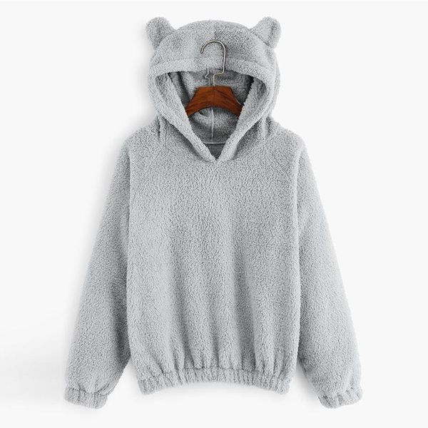 women's hoodies & sweatshirts 2021 european and american long-sleeved hooded loose bear style stitching solid color fleece hoodiejacket, Black
women's hoodies & sweatshirts 2021 european and american long-sleeved hooded loose bear style stitching solid color fleece hoodiejacket, Black