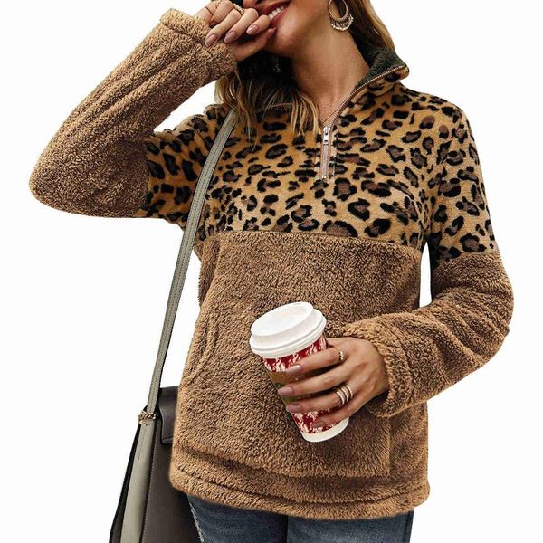 women's hoodies & sweatshirts winter fleece sweatershirt hoodie fashion leopard patchwork fluffy thick warm zipper pullovers women coat, Black
women's hoodies & sweatshirts winter fleece sweatershirt hoodie fashion leopard patchwork fluffy thick warm zipper pullovers women coat, Black