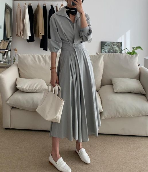 casual dresses office lady daily shirt dress spring autumn vintage party long sleeve women robe vestido clothes, Black;gray
casual dresses office lady daily shirt dress spring autumn vintage party long sleeve women robe vestido clothes, Black;gray
