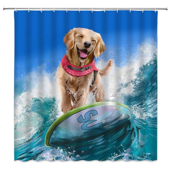 sztnsm surfing shower curtain blue ocean cute dog standing on surfboard in the waves,70x70 inch polyester fabric bathroom
sztnsm surfing shower curtain blue ocean cute dog standing on surfboard in the waves,70x70 inch polyester fabric bathroom