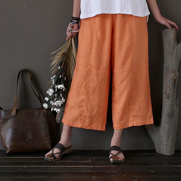 women's pants & capris 100% linen solid 7 color women wide leg loose casual summer vintage brand quality trousers a211, Black;white
women's pants & capris 100% linen solid 7 color women wide leg loose casual summer vintage brand quality trousers a211, Black;white