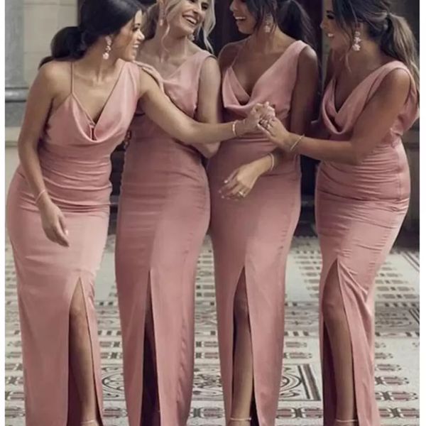2022 bridesmaid dress with v neckline fitted split skirt long formal evening prom gown wedding party gowns, White;pink
2022 bridesmaid dress with v neckline fitted split skirt long formal evening prom gown wedding party gowns, White;pink