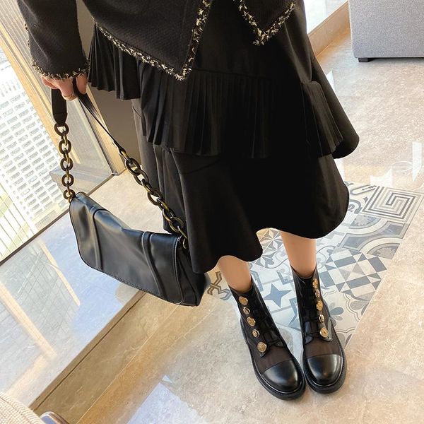 boots mkkhou fashion short women 2021 spring genuine leather round toe mesh button size 34-40, Black
boots mkkhou fashion short women 2021 spring genuine leather round toe mesh button size 34-40, Black