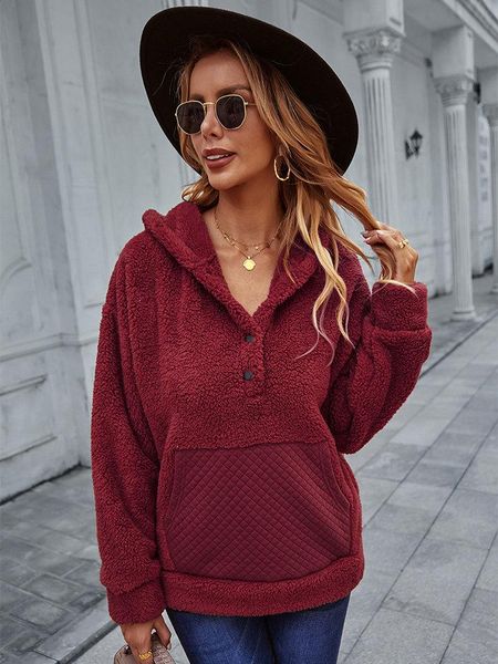 women's hoodies & sweatshirts women fuzzy long sleeve solid color button up v-neck fashion casual female pullover for winter, Black
women's hoodies & sweatshirts women fuzzy long sleeve solid color button up v-neck fashion casual female pullover for winter, Black