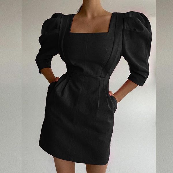 casual dresses spring elegant dress women solid black red lantern long sleeve mini fashion office sqaure neck pocket high waist, Black;gray
casual dresses spring elegant dress women solid black red lantern long sleeve mini fashion office sqaure neck pocket high waist, Black;gray