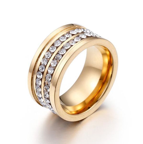 wedding rings 10mm fashion two row zircon crystal ring for women gold stainless steel elegant anel jewelry girl, Slivery;golden
wedding rings 10mm fashion two row zircon crystal ring for women gold stainless steel elegant anel jewelry girl, Slivery;golden