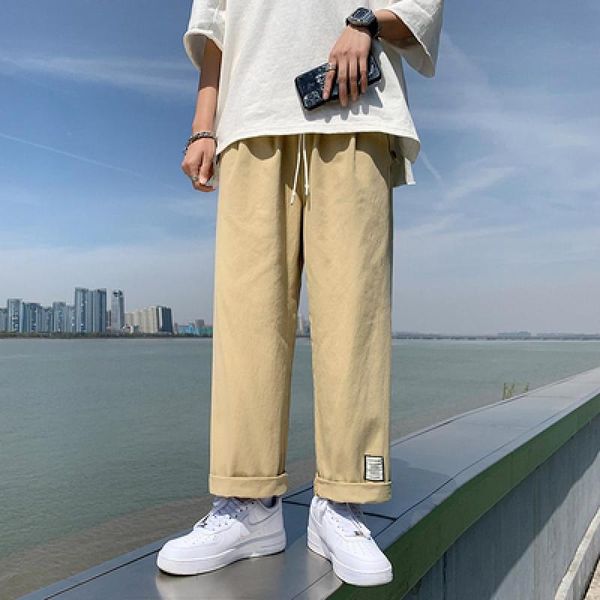 men's pants 2021 chic casual men drawstring straight ankle-length leisure trousers safari style all-match spring vintage fashion teens, Black
men's pants 2021 chic casual men drawstring straight ankle-length leisure trousers safari style all-match spring vintage fashion teens, Black