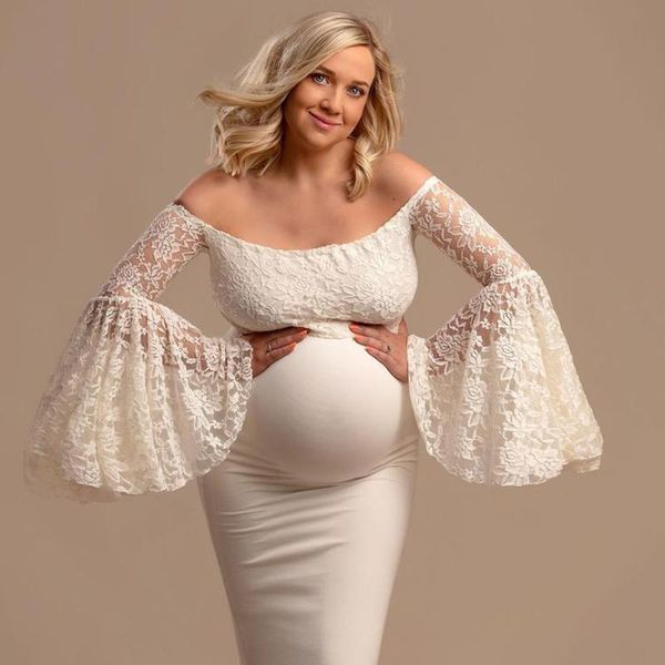 maternity dresses strapless for po shoot women pregnants pography props ruffles long sleeve prom gown dress, White
maternity dresses strapless for po shoot women pregnants pography props ruffles long sleeve prom gown dress, White