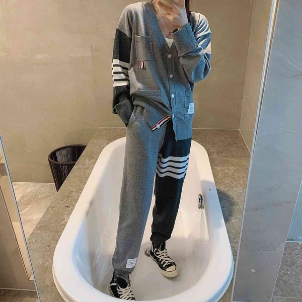 21 early autumn new tb college style color contrast pocket sweater cardigan small coat stripe leggings suit women, Gray
21 early autumn new tb college style color contrast pocket sweater cardigan small coat stripe leggings suit women, Gray