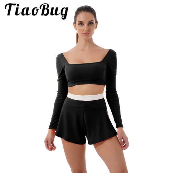 women's tracksuits women fashion casual two piece set jogging sport outfits square neck long sleeve crop t-shirts with culottes shorts, Gray
women's tracksuits women fashion casual two piece set jogging sport outfits square neck long sleeve crop t-shirts with culottes shorts, Gray