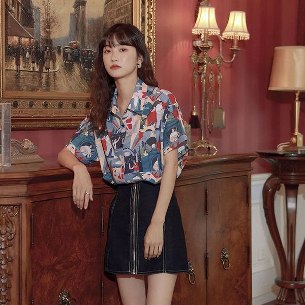 vintage shirt summer 2021 womens clothing hawaiian shirt chiffon blouse for women shirts with short sleeve for women, White
vintage shirt summer 2021 womens clothing hawaiian shirt chiffon blouse for women shirts with short sleeve for women, White