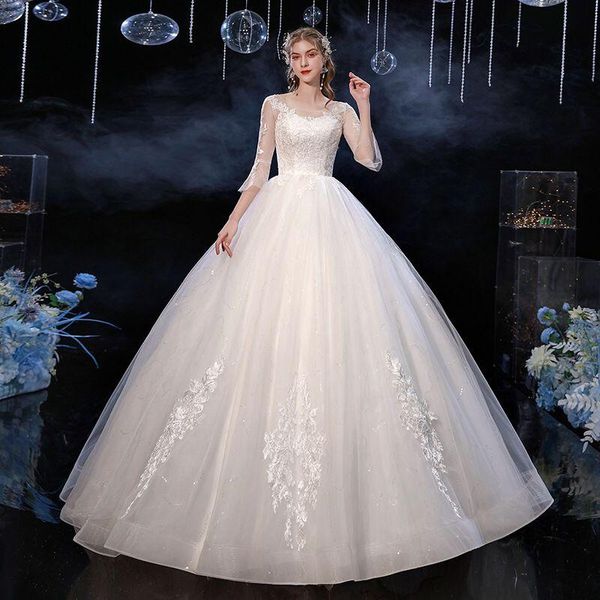 other wedding dresses illusion o-neck three quarter tulle lace sequined embroidery backless floor-length luxury women bride gown gb342, White
other wedding dresses illusion o-neck three quarter tulle lace sequined embroidery backless floor-length luxury women bride gown gb342, White