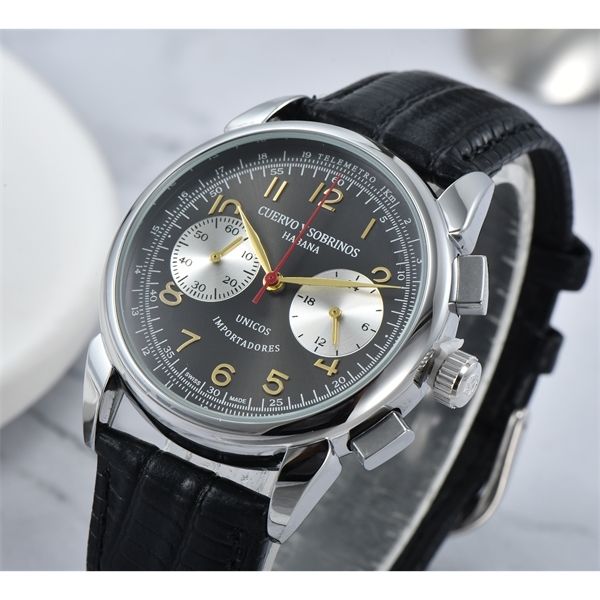cuervo y sobrinos watches for men spacial leather 316l steel dial chronograph waterproof casual vintage style cys wristwatches2531
cuervo y sobrinos watches for men spacial leather 316l steel dial chronograph waterproof casual vintage style cys wristwatches2531