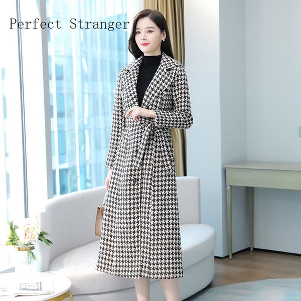 women's wool & blends woolen coat female long houndstooth ladies cloak big size m-4xl autumn winter thicken loose lapel jacket, Black
women's wool & blends woolen coat female long houndstooth ladies cloak big size m-4xl autumn winter thicken loose lapel jacket, Black