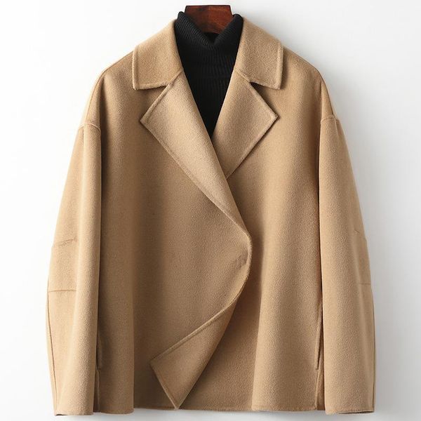 women's wool & blends fashion double-sided woolen coats jackets female 100% loose short overcoats spring autumn outwear chaqueta mujer, Black
women's wool & blends fashion double-sided woolen coats jackets female 100% loose short overcoats spring autumn outwear chaqueta mujer, Black