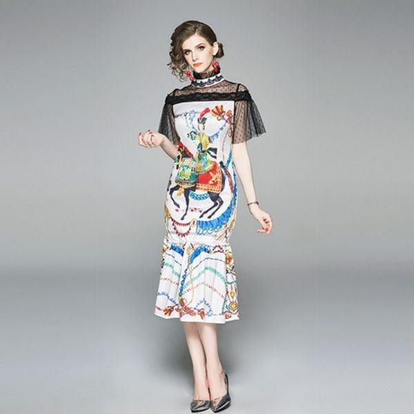 summer elegant lace short sleeve mesh stand collar vestido vintage print patchwork women dress fishtail party midi 210525, Black;gray
summer elegant lace short sleeve mesh stand collar vestido vintage print patchwork women dress fishtail party midi 210525, Black;gray