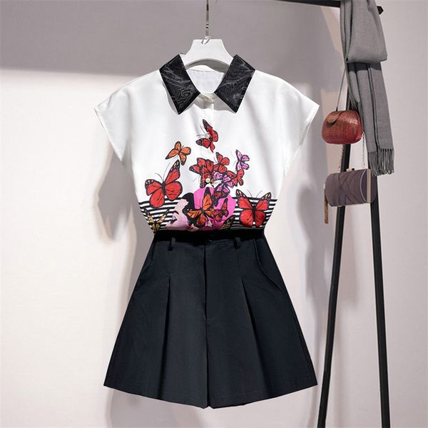 two piece dress women's suit summer printed chiffon shirt high waist wide leg shorts fashion two-piece for reducing age v0pl, White
two piece dress women's suit summer printed chiffon shirt high waist wide leg shorts fashion two-piece for reducing age v0pl, White