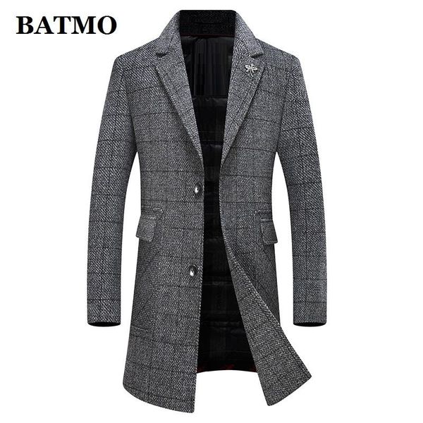 men's wool & blends batmo 2021 arrival autumn&winter plaid trench coat men,mens 90% white duck down liner overcoat,plus-size m-4xl a821, Black
men's wool & blends batmo 2021 arrival autumn&winter plaid trench coat men,mens 90% white duck down liner overcoat,plus-size m-4xl a821, Black