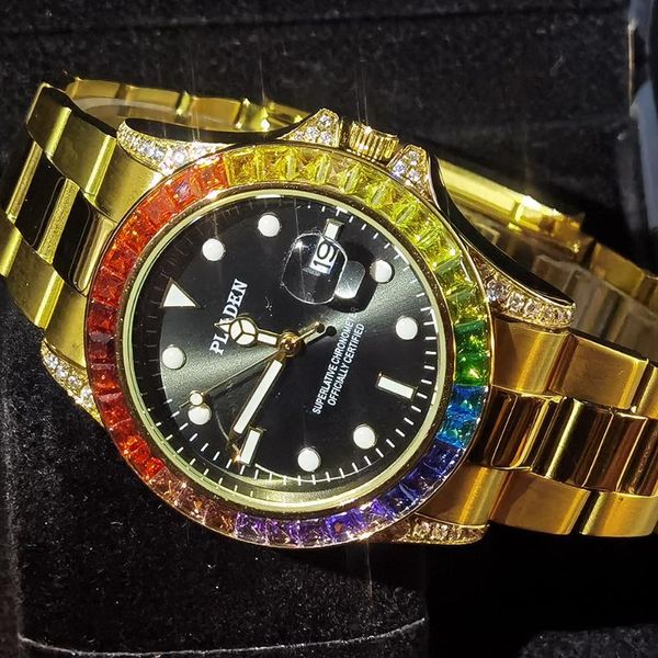 wristwatches pladen rainbow diamond watches men gold vitality outdoor man watch quartz stainless steel relógio masculino hiphop blingbling, Slivery;brown
wristwatches pladen rainbow diamond watches men gold vitality outdoor man watch quartz stainless steel relógio masculino hiphop blingbling, Slivery;brown