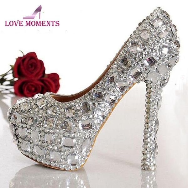 fashion woman selling crystal diamond wedding shoes high-heeled silver bridal round toe nightclub shoe plus size dress, Black
fashion woman selling crystal diamond wedding shoes high-heeled silver bridal round toe nightclub shoe plus size dress, Black